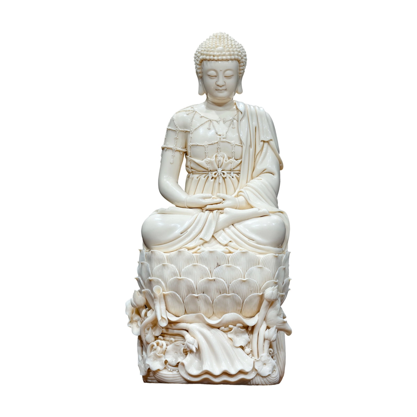 Dehua Kiln Agate Glazed Shakyamuni Seated Statue (1 of 10)
