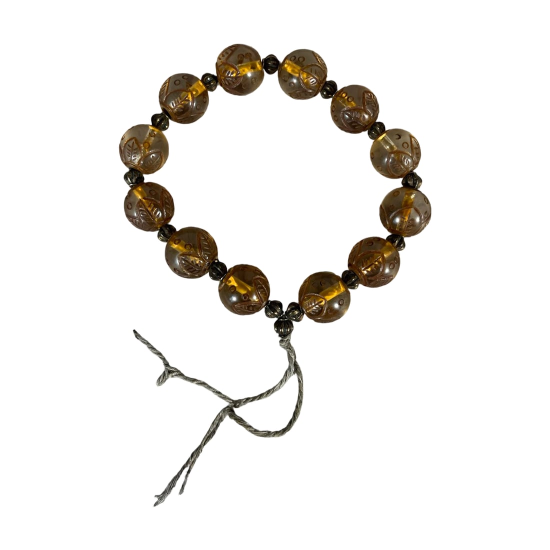 Crystal Prayer Beads: This crystal prayer beads are meticulously handcrafted, in excellent condition, showcasing the artisan's exquisite craftsmanship. Its translucent quality evokes a sense of reverence.(Bead diameter: 2 