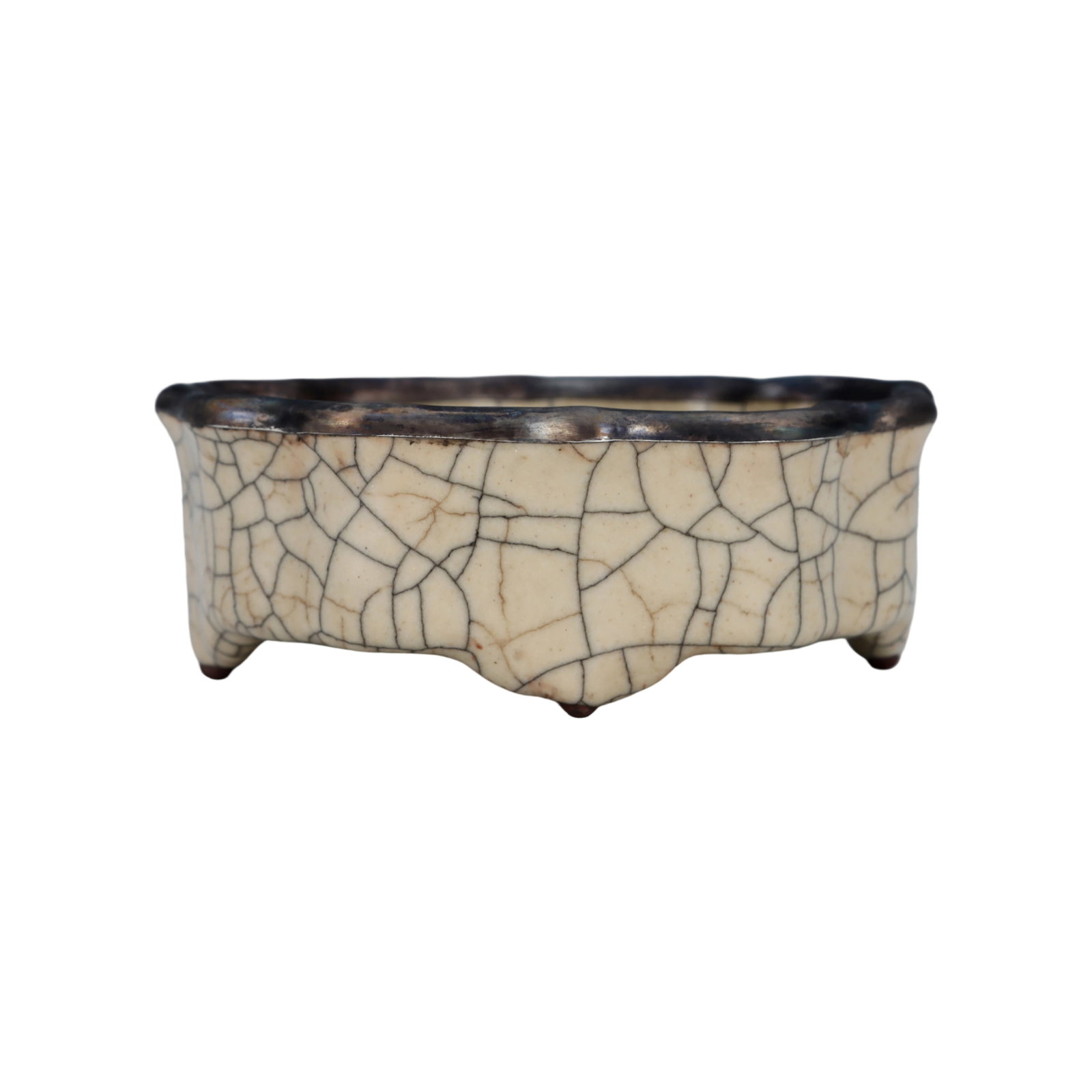 Song Dynasty Ge Kiln Beige Glaze Begonia-shaped Mouth Washer (1 of 10)