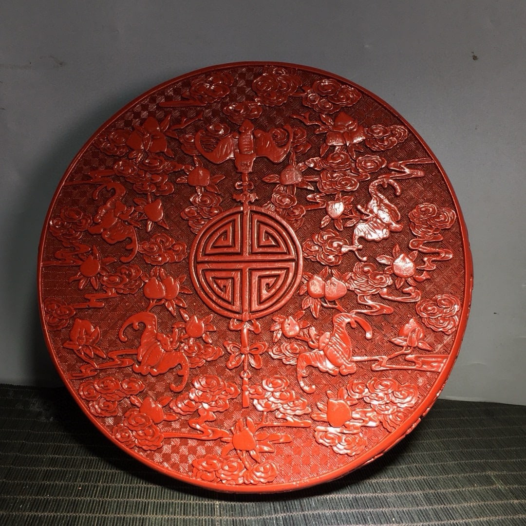 Carved Red Lacquer Box - 2