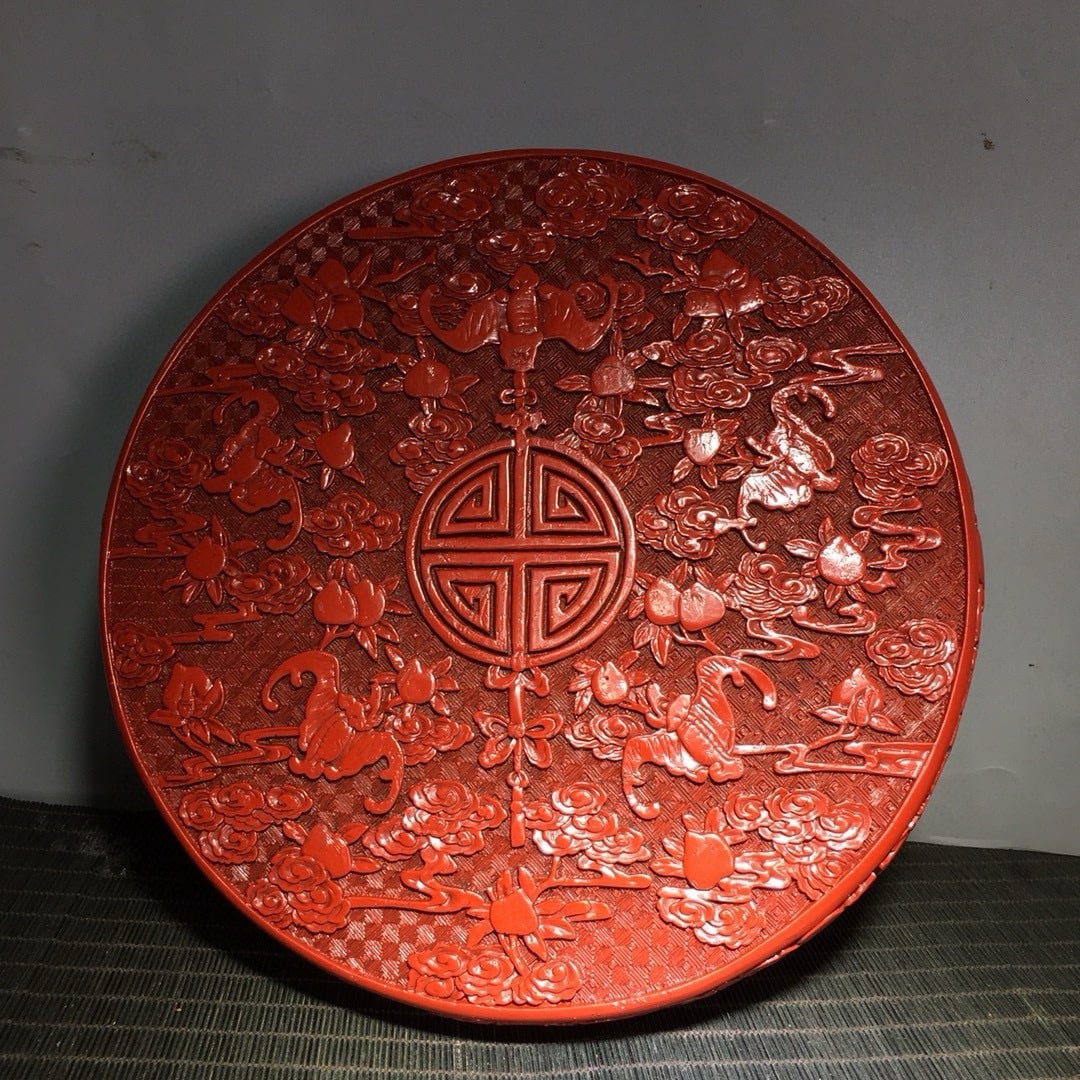 Carved Red Lacquer Box - 4