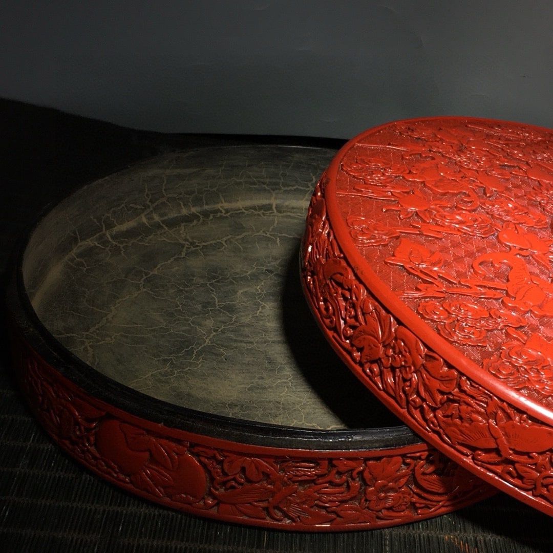 Carved Red Lacquer Box - 7