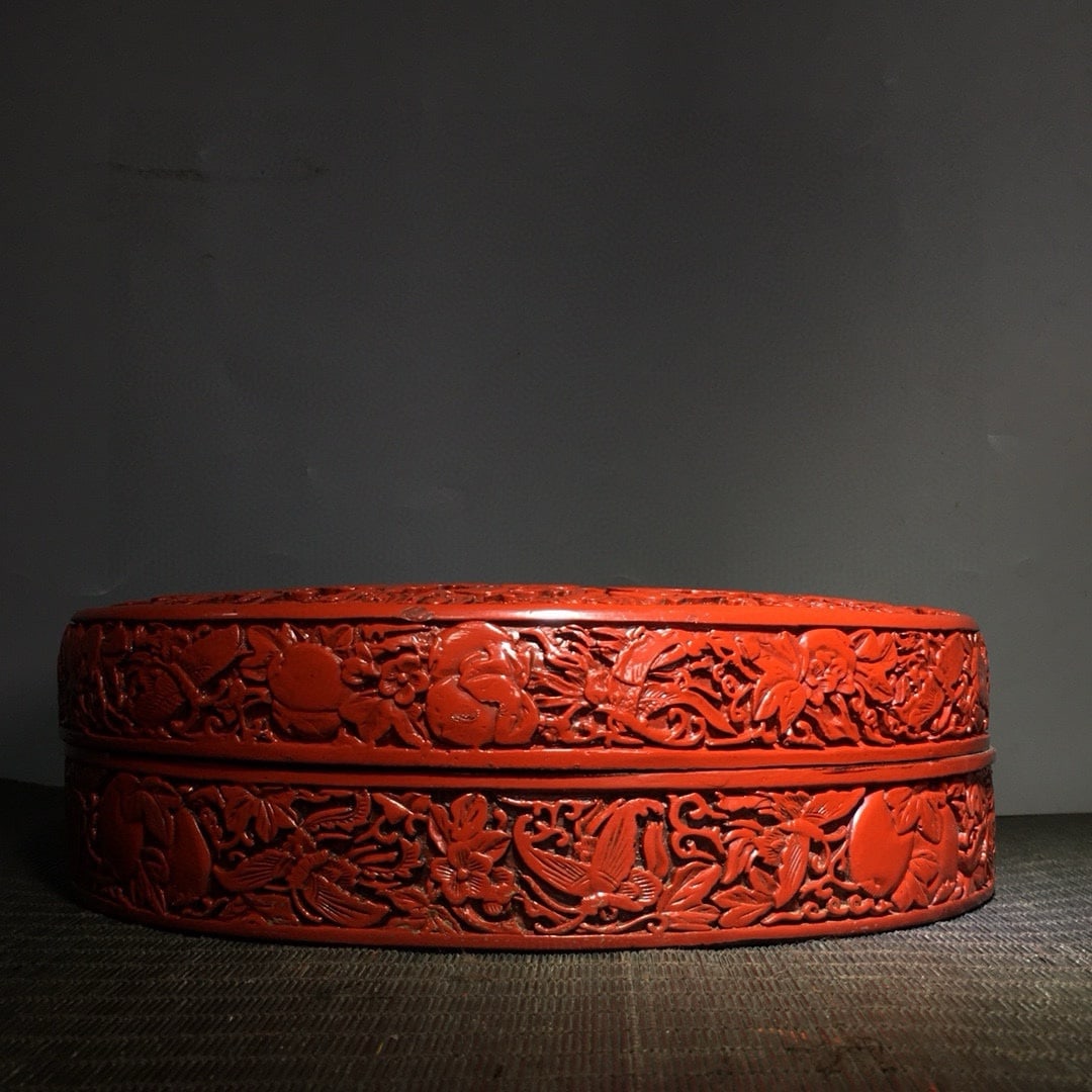 Carved Red Lacquer Box - 9
