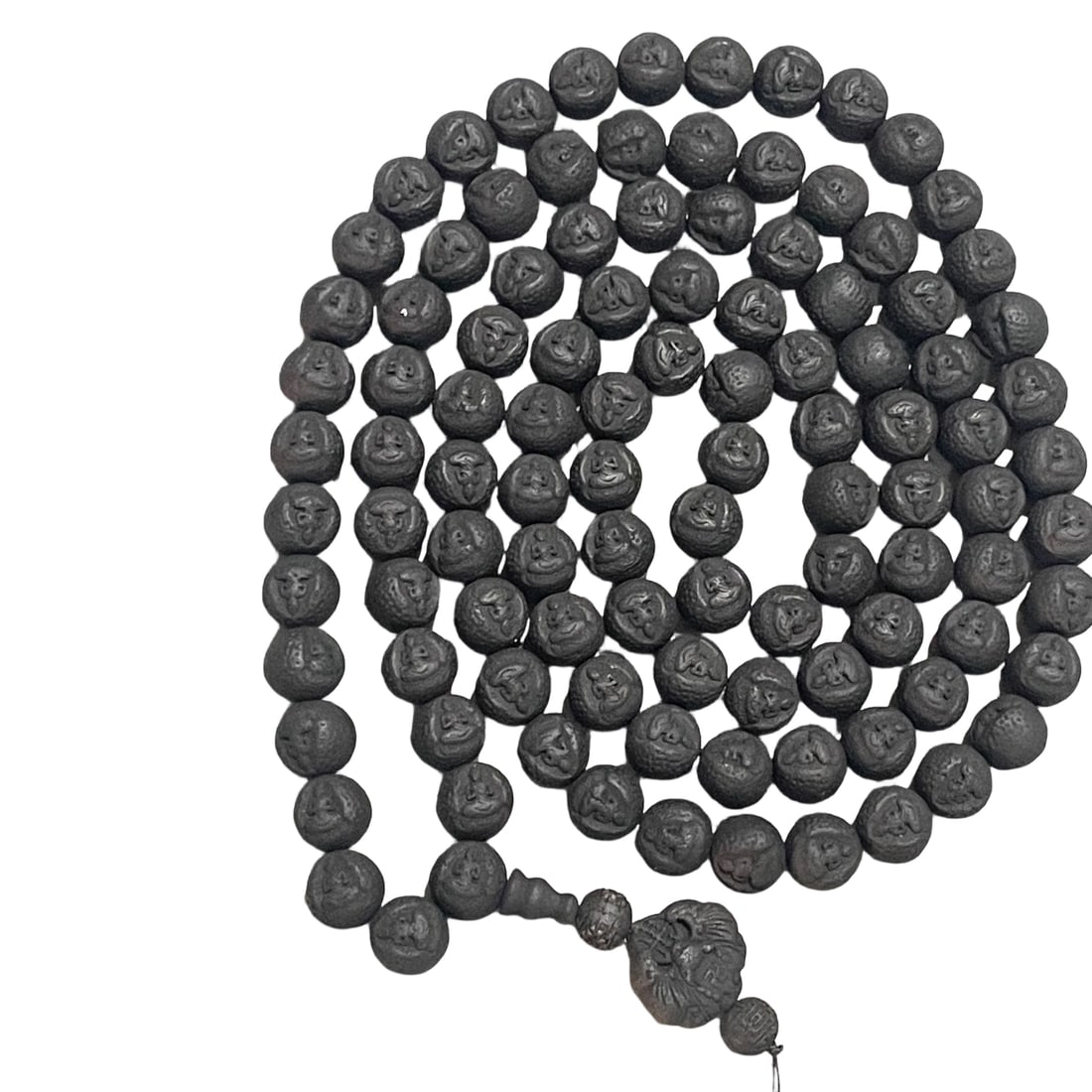 Old Agarwood Carved Double-sided Buddha Necklace: This necklace is made from precious old agarwood, with superior material and carefully selected beads. Each bead is intricately carved with a round Buddha motif, showcasing exquisite craftsmanship and