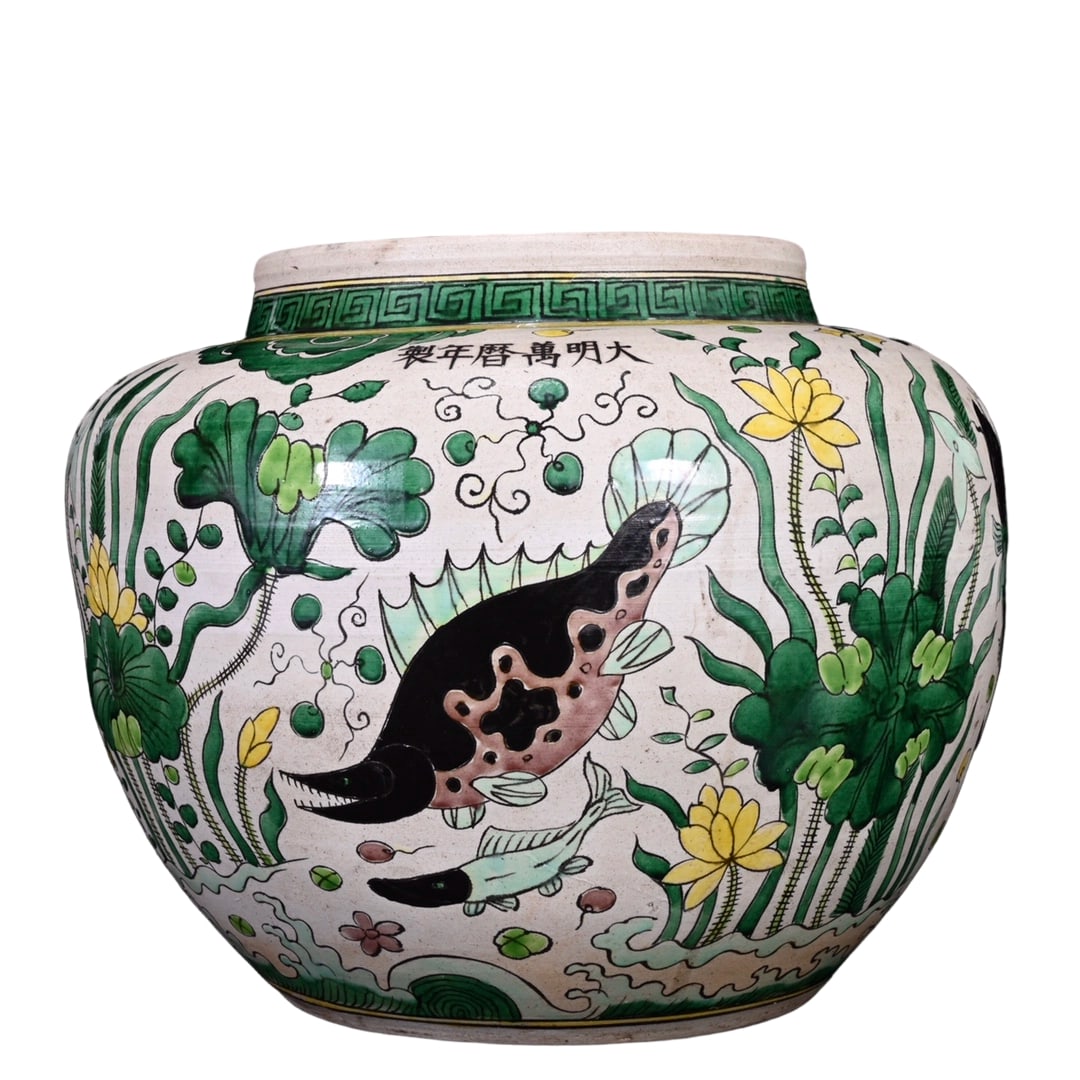 Ming Wanli Wucai Lotus Pond Fish Pattern Jar (1 of 10)