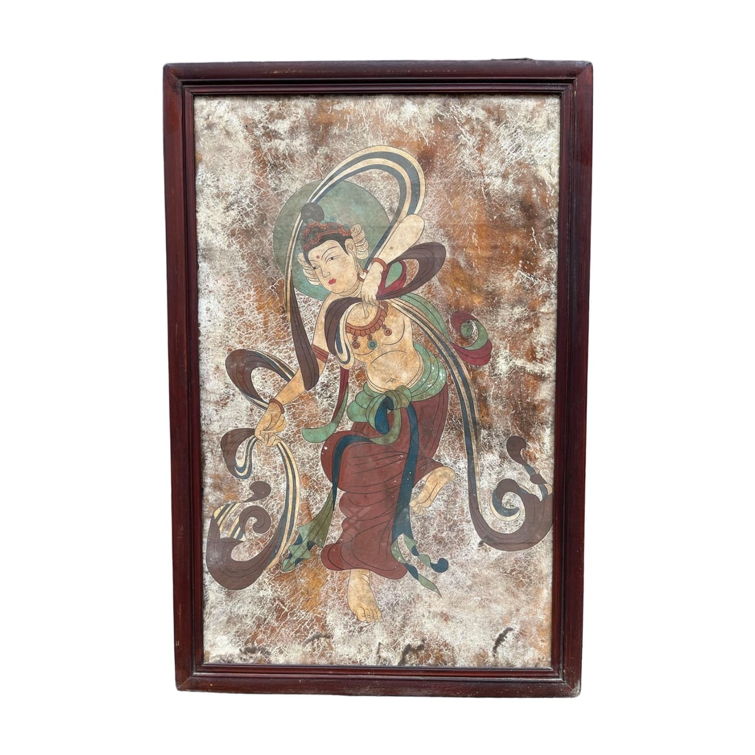 Wall Painting with Rosewood Frame: This wall painting features a traditional mortise and tenon structure, showcasing the exquisite craftsmanship of the rosewood frame. The passage of time has bestowed it with a sense of antiquity, maki