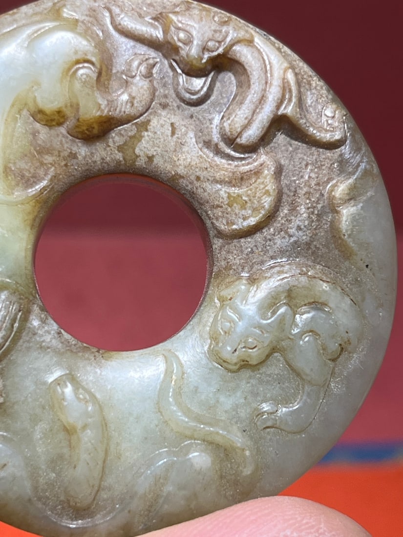 Hetian Jade Chilong Pattern Bi - 3