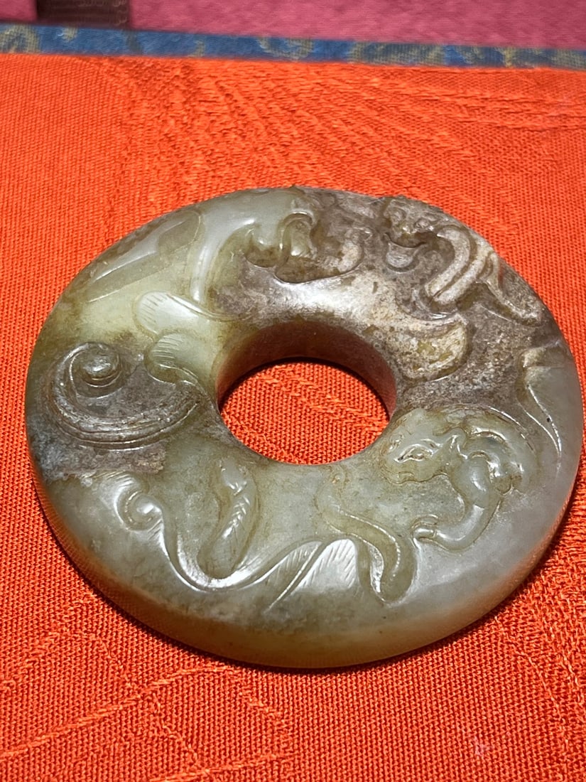 Hetian Jade Chilong Pattern Bi - 4