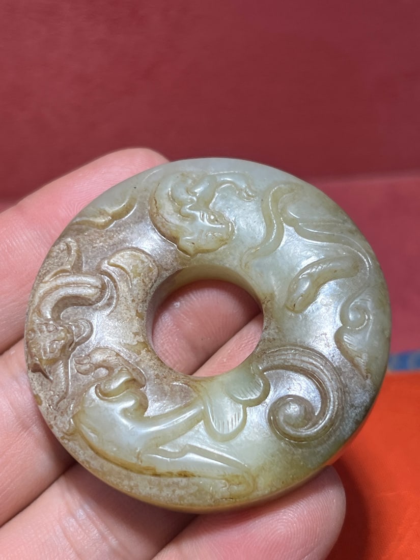 Hetian Jade Chilong Pattern Bi - 7