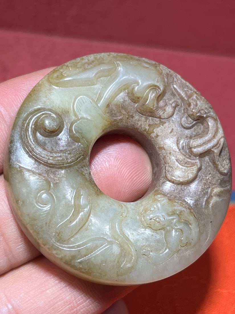 Hetian Jade Chilong Pattern Bi - 9