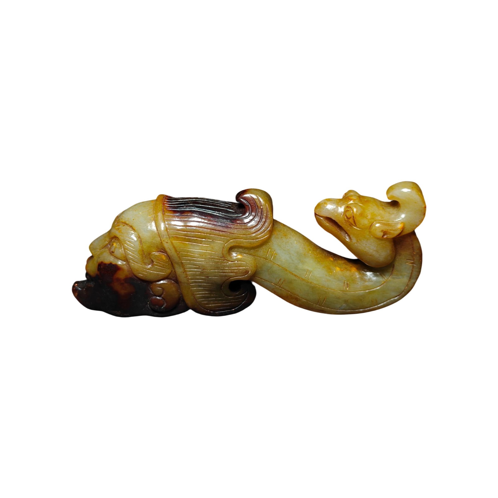 Hetian Jade Carved Hand Piece: This Hetian jade carved hand piece features a warm and delicate texture, with exquisite craftsmanship and smooth lines. The details are well-handled, showcasing the artisan's superb skills. Size: 12/4