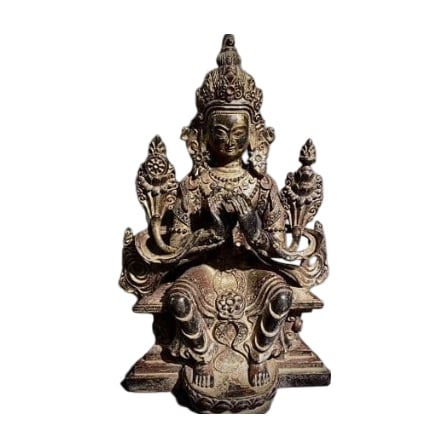 Bronze Buddhist Bodhisattva Statue Ancient Art Collectible Bronze Craft Engraved Decorative Ornament (1 of 8)