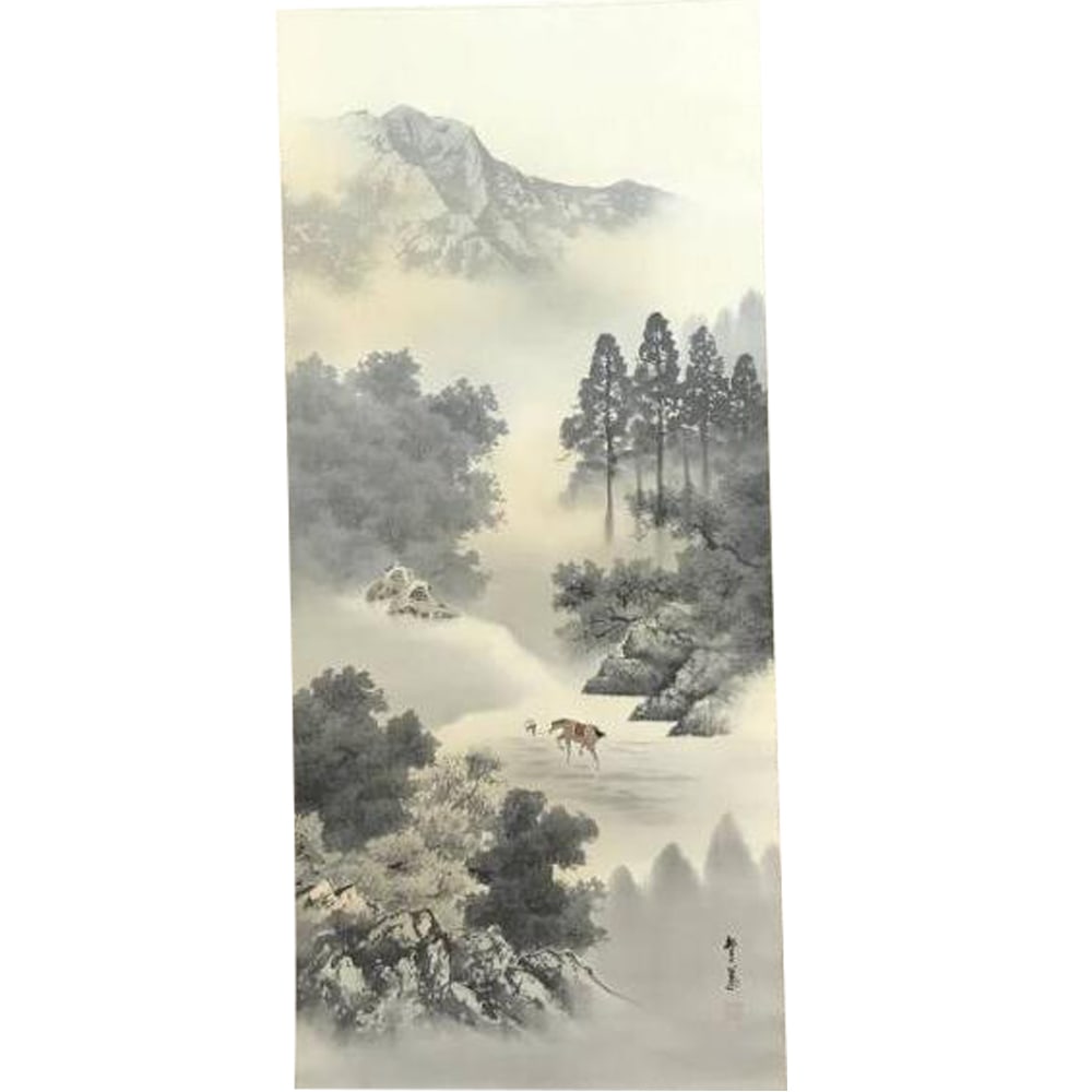 Authentic Work / Nishiwaki Shigehana / Landscape Painting / Horse Painting / Hanging Scroll (1 of 11)