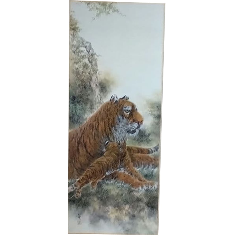 Guaranteed Authenticity: Shiokawa Suien (Shiozawa Suien) "Parent and Child Tigers" with Original Box (1 of 8)