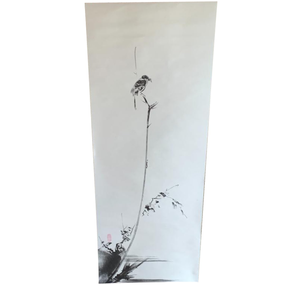 Hanging Scroll by Miyamoto Musashi, Masterpiece Ink Painting: This is a famous work by Miyamoto Musashi (Miyamoto Musashi).