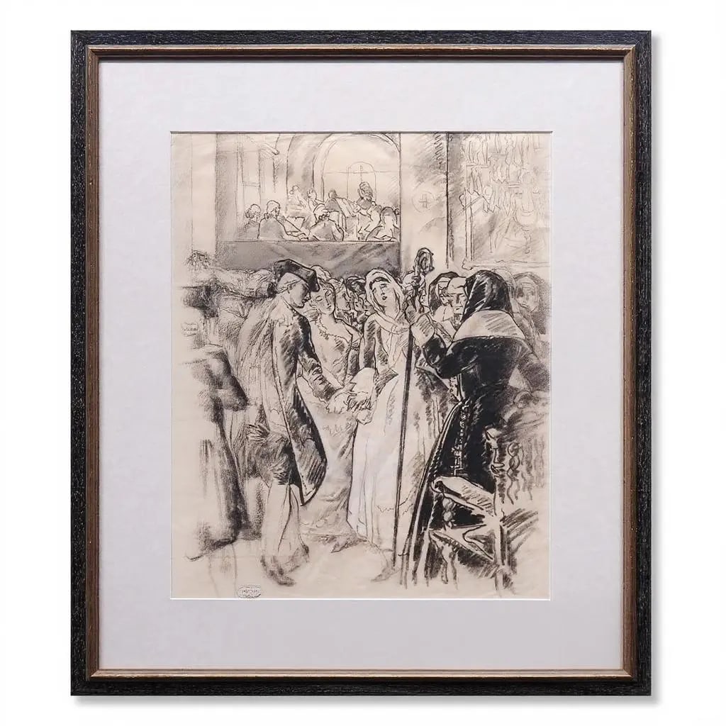 Clement Serveau, "Ball", pastel on paper, France, early 1900s.: Clement Serveau, born in Paris in 1886, was a French painter. He studied at the School of Decorative Arts and the cole des Beaux-Arts in Paris, and exhibited his works at various salons, including the
