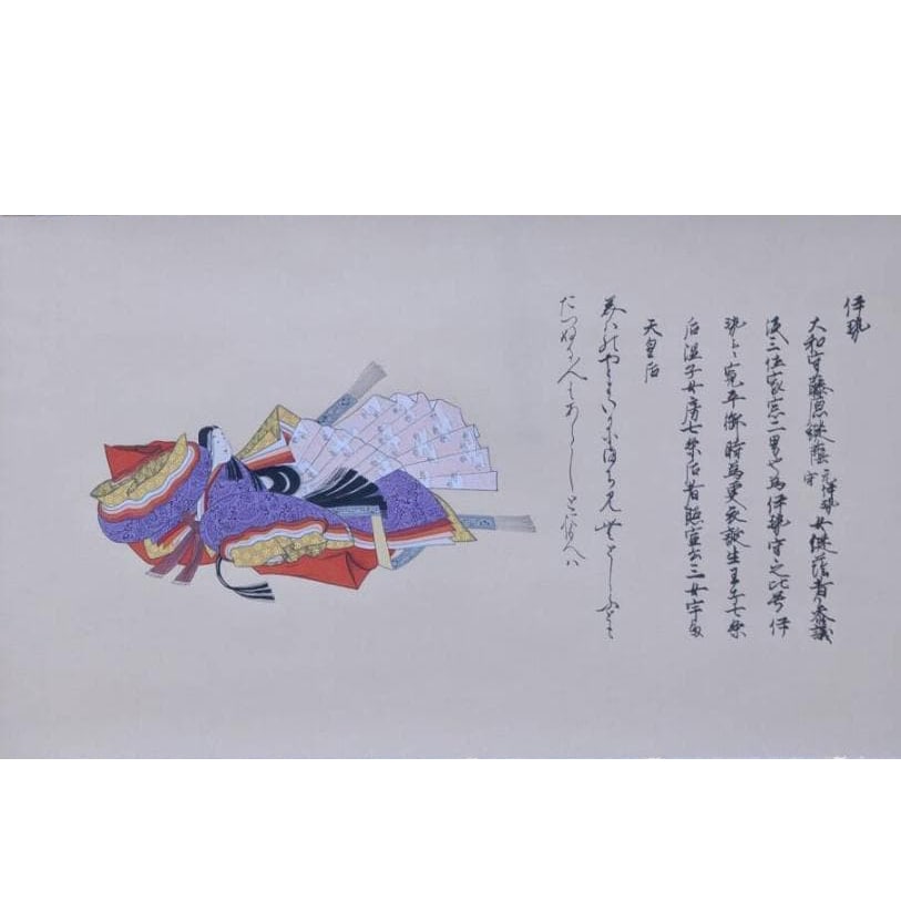 Hanging Scroll, Craftsmanship + Hand-Colored, Thirty-Six Immortal Poets, Ise, Heian Aristocrat: Mounting dimensions (including roller ends) approximately 72 x 123 cm Main paper dimensions approximately 60 x 35 cm