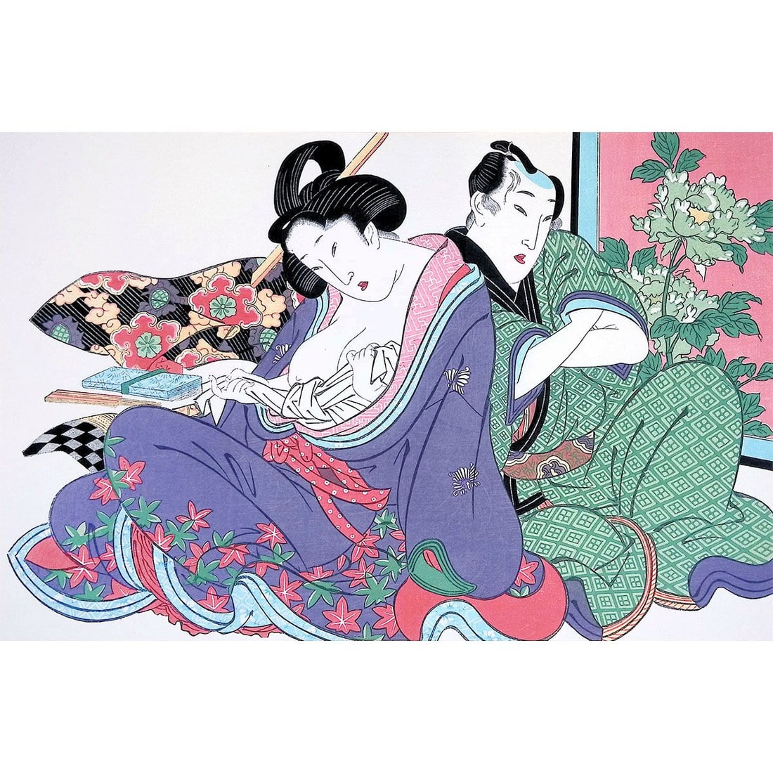 Keisai Eisen, Iwata Obi, figure painting, bijin-ga (beautiful women paintings), ukiyo-e, genre (1 of 8)