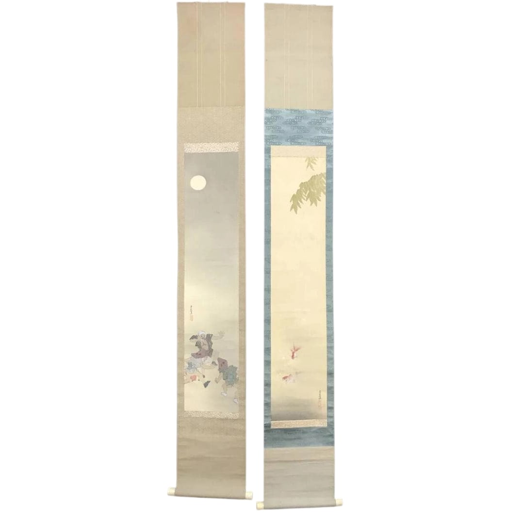 Kurikei / Bon Odori Zu / Kingyo Zu / Pair of Hanging Scrolls (1 of 11)