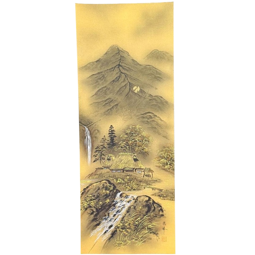 Authentic Work by Shoho, "Tenchi Fusui-zu" Hanging Scroll, Hand-painted on Silk, Original Box,: Dimensions Overall: 190 x 53 cm Image Core: 108 x 40 cm Condition Due to age, there are minor damages and stains. Please review the images before considering purchase. Artwork Information Artist: Shoh