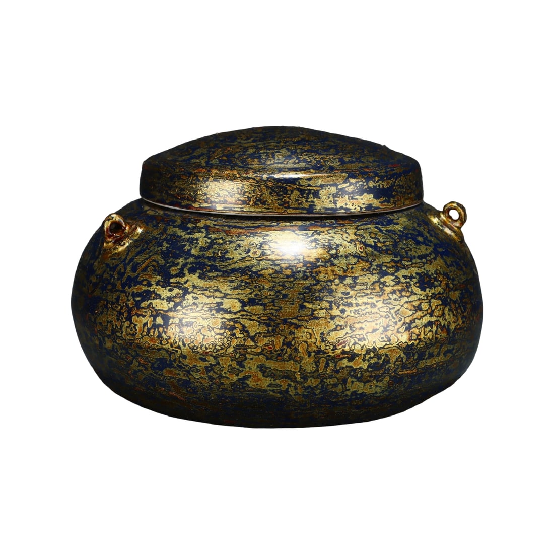 Ming Dynasty Xuande Period Bronze Glaze Covered Censer: This bronze glaze covered censer is from the Ming Dynasty Xuande period, featuring a deep glaze that exudes an ancient and elegant aura. The censer's shape is regular with smooth lines, showcasing