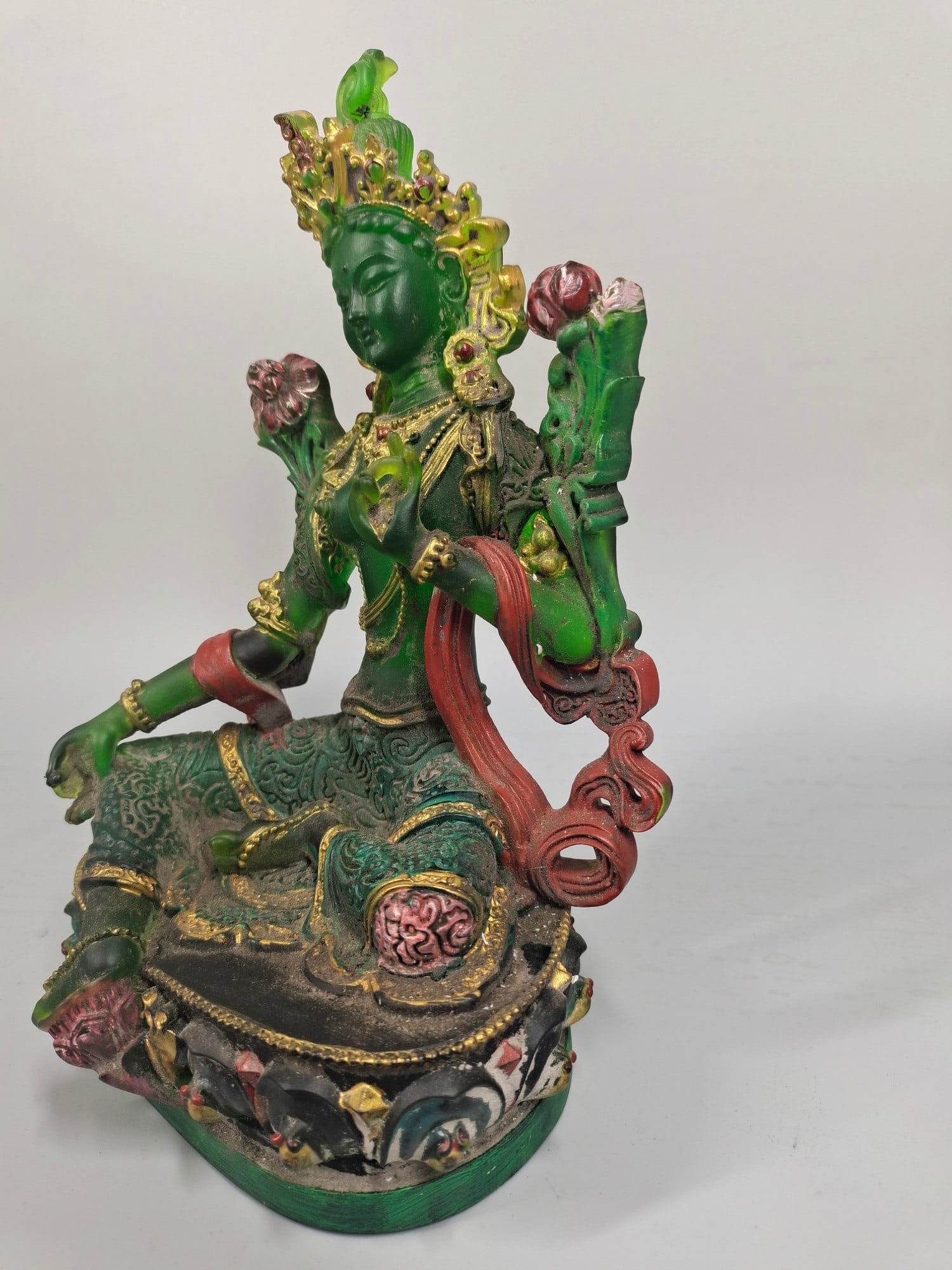 Glazed Painted Buddha Statue - 3