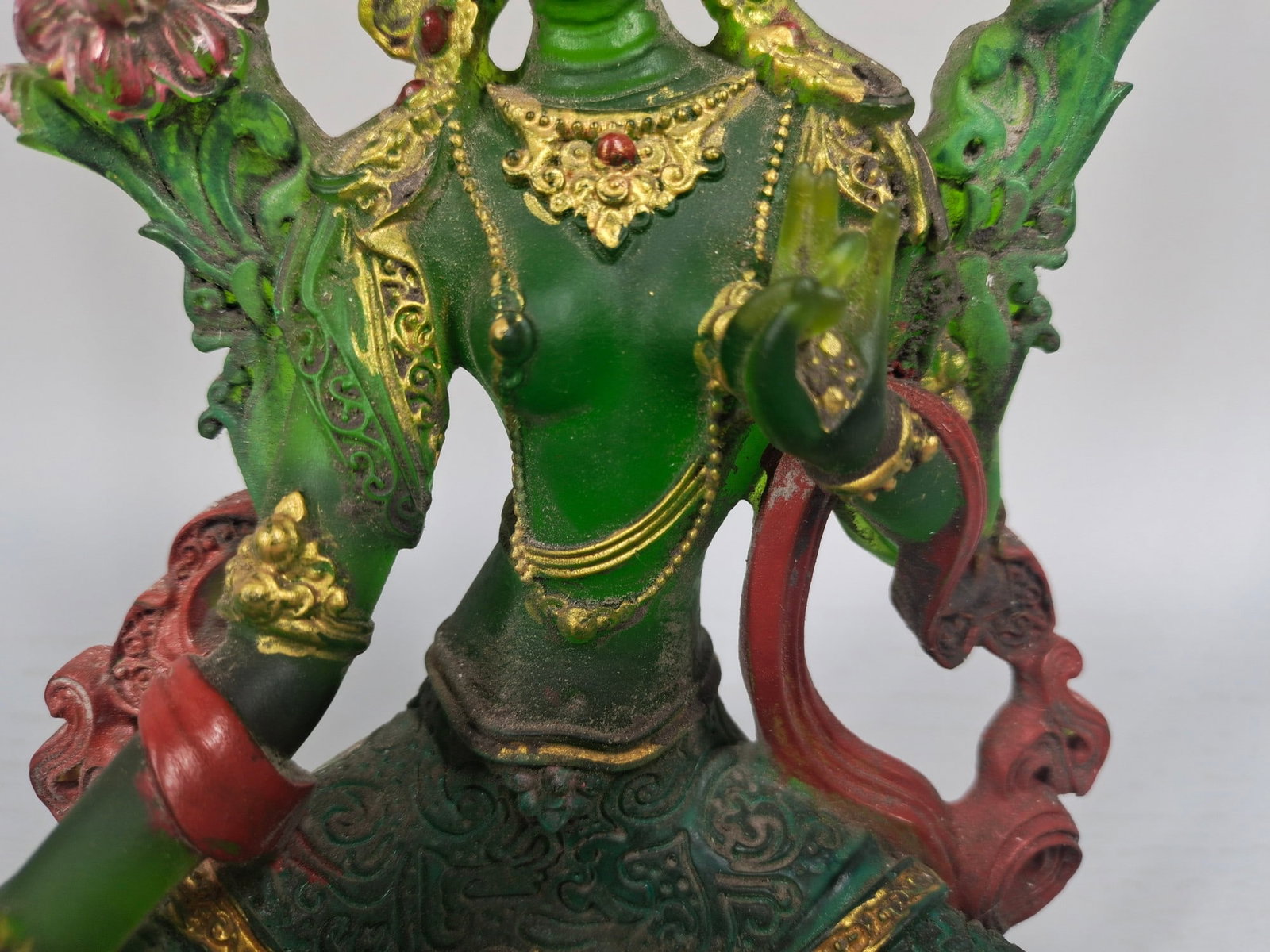 Glazed Painted Buddha Statue - 6