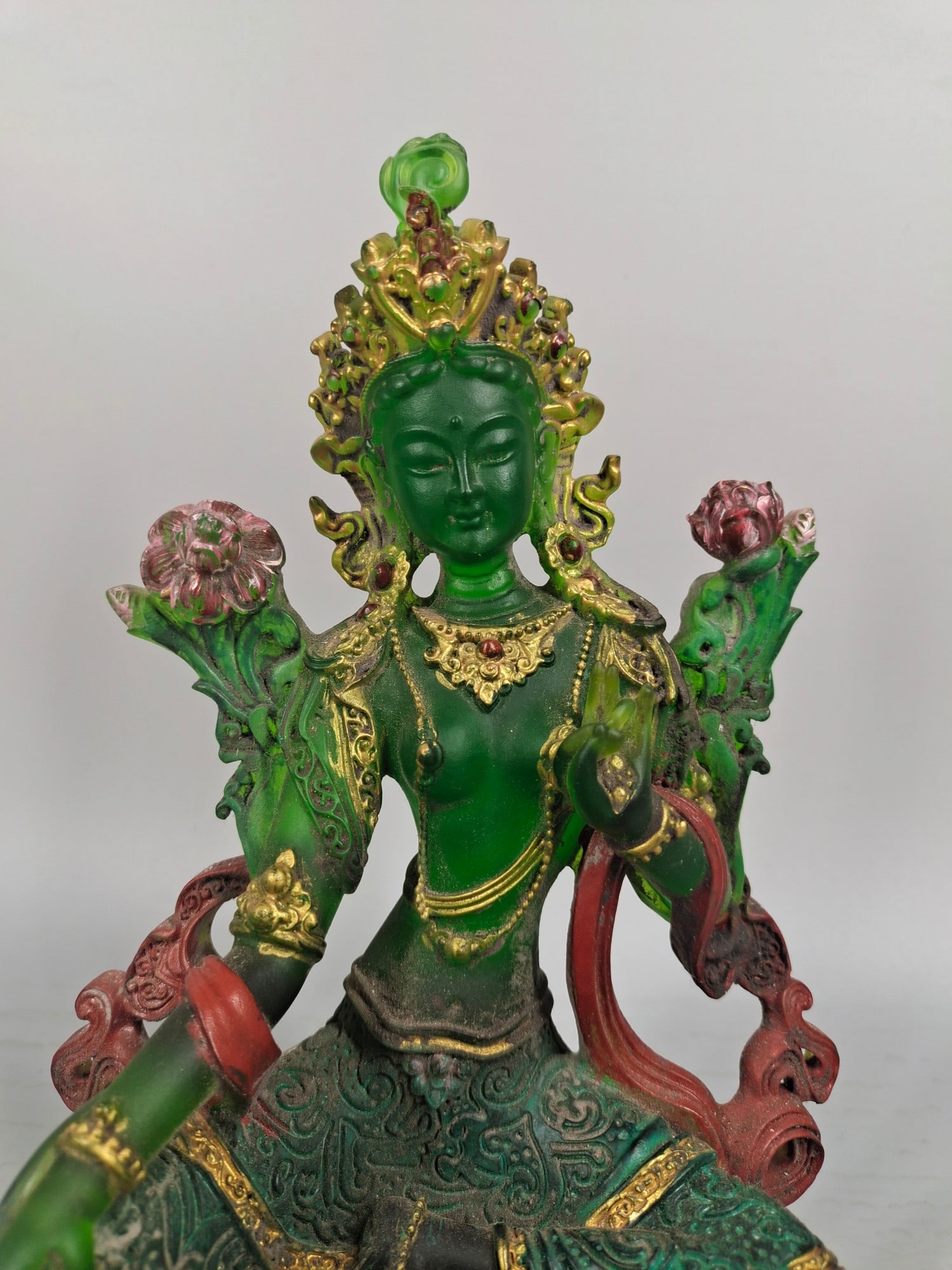 Glazed Painted Buddha Statue - 7