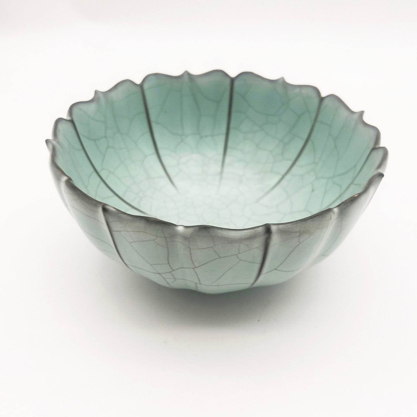 Song Dynasty Guan Ware Celadon Lotus Petal Bowl (1 of 6)