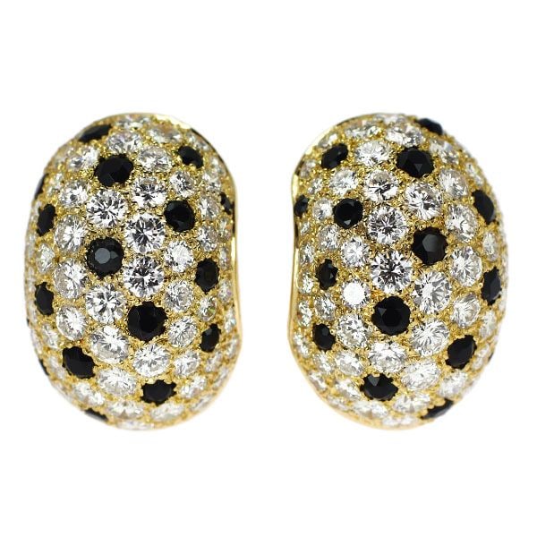 Pre-owned Van Cleef & Arpels K18YG Onyx Diamond Earrings, Vintage Piece: As a globally esteemed French high-end jeweler, Van Cleef & Arpels is renowned worldwide for its elegant set earrings. Van Cleef & Arpels is a brand that continuously pursues unparalleled craftsmanshi