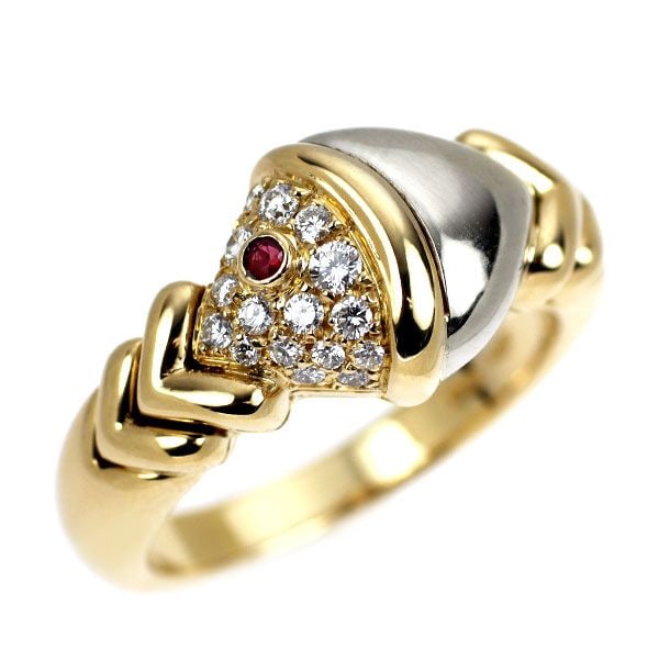 Pre-owned - Bulgari K18YG/WG Ruby Diamond Ring (1 of 2)