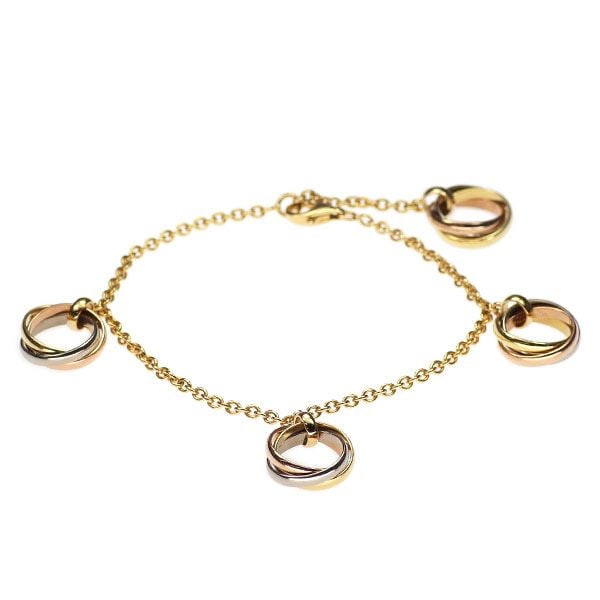 Pre-owned Cartier K18YG/WG/PG Bracelet, Tri-color Gold (1 of 4)