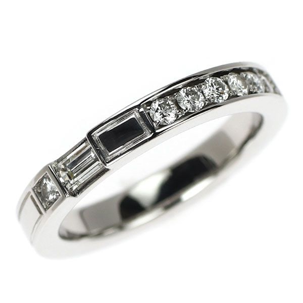 Pre-owned - Harry Winston Pt950 Diamond Ring Traffic Accent Band: This is a high-purity platinum 950 ring crafted by the American luxury brand Harry Winston. The Traffic Accent Band is characterized by the brilliant diamonds set within geometric patterns, which comp