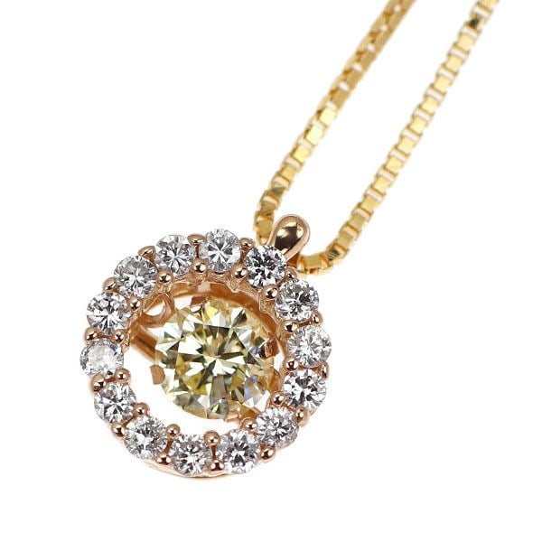 Second-hand K18 Pink Gold / K18 Yellow 18K Gold Diamond Pendant Necklace 0.22 Carats D0.16 Carats (1 of 3)