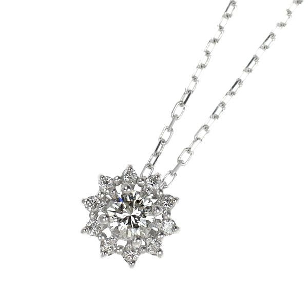 Pre-owned - GINZA TANAKA/Tanaka Kikinzoku Pt950/Pt850 Diamond Pendant Necklace 0.15 Carat D0.05 (1 of 3)
