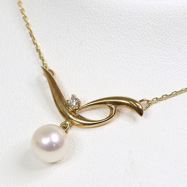 Pre-owned - Mikimoto Pearl Necklace Akoya Pearl K18YG Diamond 2.61g 42.5cm Pendant: Category: Branded Jewelry Brand: Mikimoto Item Name: Pearl Necklace Model: Reference Price: Grade: A Dimensions: Pearl Diameter: 7.3mm, Pendant: Approx. W23.2 x H17.3, Chain Length: Approx. 42.5cm Mat
