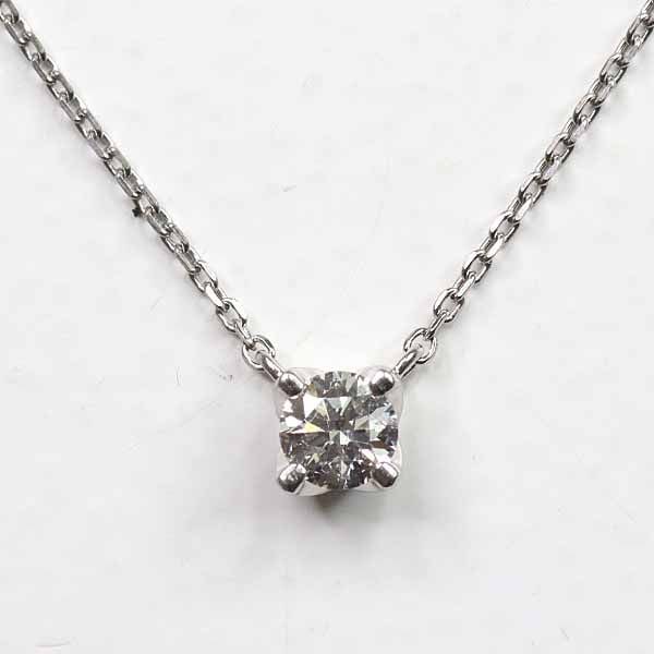 Pre-owned - Canal 4C Single Diamond Platinum Necklace, Platinum 850 Pt850, 0.181 Carats (1 of 6)
