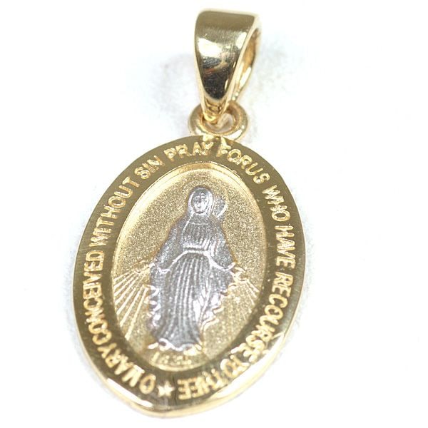 Second-hand K18YGxWG Virgin Mary Medal Pendant 750YGxWG 1.6g Oval Bezel Two-tone NJ Unused Item: Item Name: K18YGxWG Virgin Mary Medal Pendant Reference Price: Condition: N Dimensions: Approximately W10.5 x H22.0 x D0.9mm (including bail) Bail inner diameter approximately W2.0 x H0.9mm Material: 
