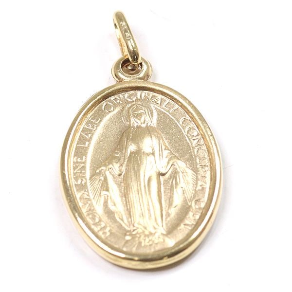 Pre-owned - UNOAERRE K18YG Virgin Mary Medal Pendant 17683 L Large 750YG 1.7g NJ Unused Item: Item Name: UNOAERRE K18YG Virgin Mary Medal Pendant Model Number: 17683 Reference Price: Grade: N Dimensions: Approximately W15.8 x H28.9 (including bail) x D1.9mm, Bail Inner Diameter Approximately W