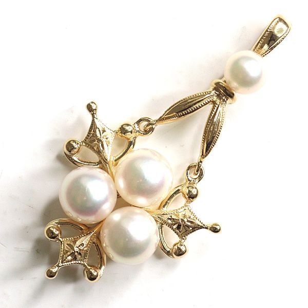 Second-hand - Mikimoto Pearl Pendant Top Akoya Pearls 4.2-5.6mm K18 Gold 3.2g Refurbished (1 of 6)