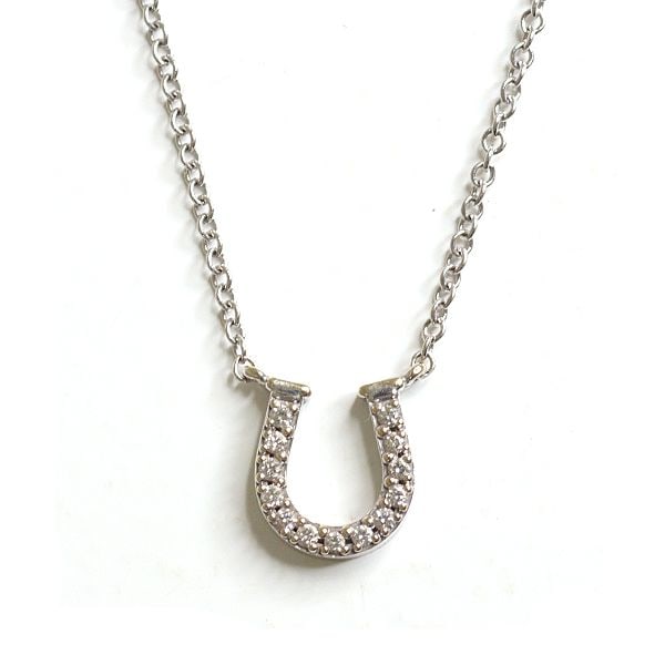 Pre-owned - Tiffany & Co. Metro Horseshoe Diamond Necklace 750 K18WG White Gold Diamond 1.9g: Category: Branded Jewelry Brand: Tiffany Item Name: Metro Horseshoe Diamond Necklace Model: Reference Price: Grade: A Dimensions: Total Length: Approximately 41cm, Pendant: Approximately Height 7.4mm 