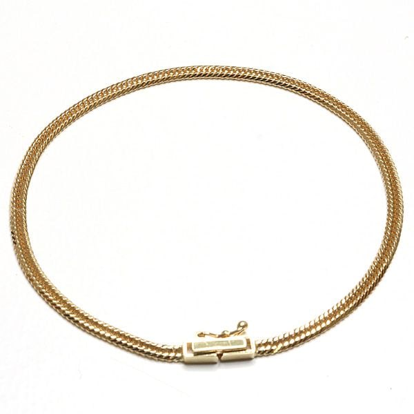 Second-hand K18YG Triple 8-Facet Cut Curb Chain Bracelet, 18.5cm, Width 2.6mm, 4.2g, 750YG, Mint (1 of 6)