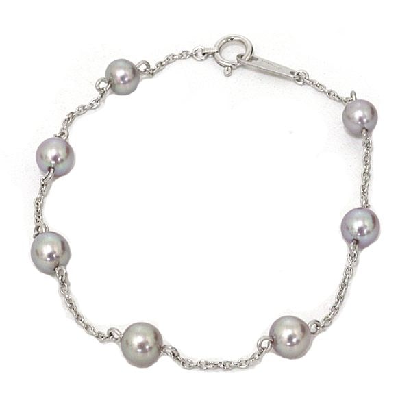 Pre-owned - TASAKI Pearl Bracelet by TASAKI, featuring 7 standing pearls in gray and white K gold, (1 of 6)