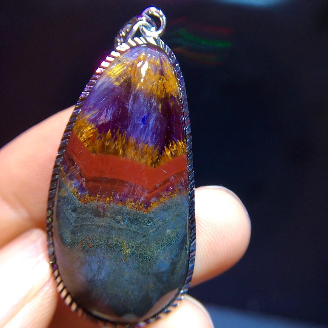 Natural Purple Titanium Water Drop Pendant (1 of 9)