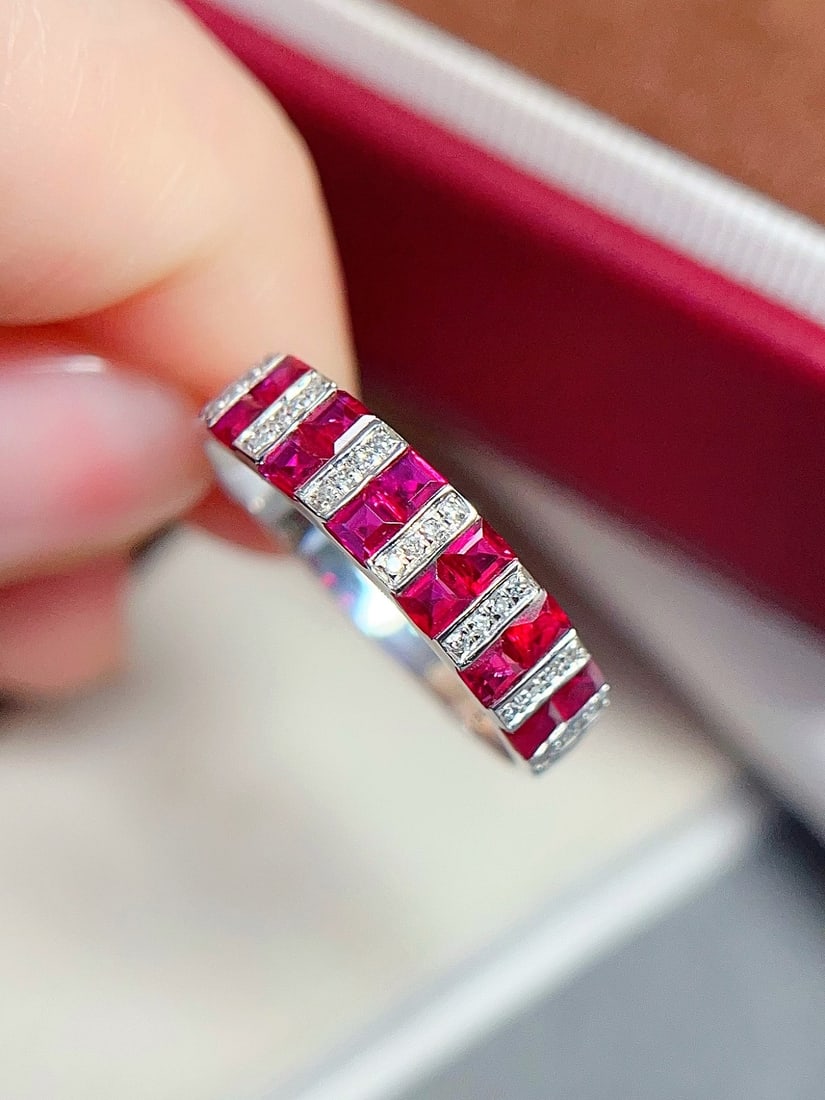 18K Gold Natural Unheated Ruby Ring - 2