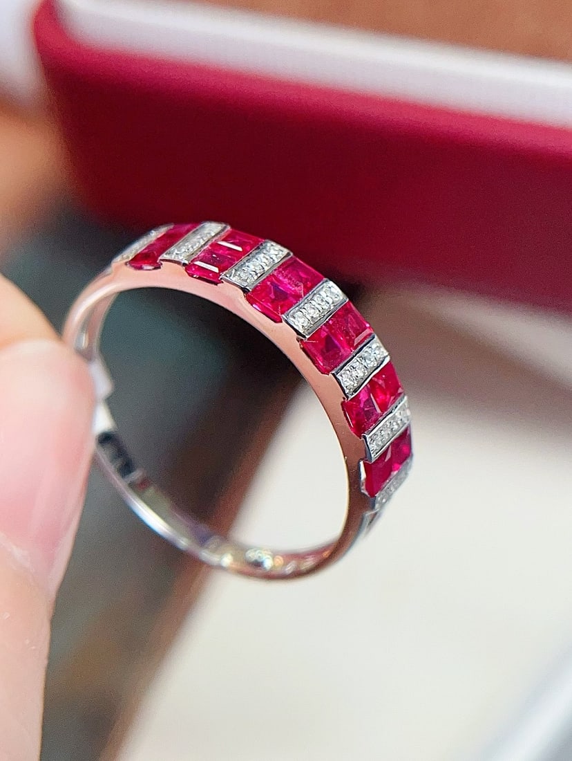 18K Gold Natural Unheated Ruby Ring - 4