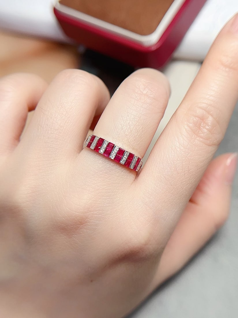18K Gold Natural Unheated Ruby Ring - 5