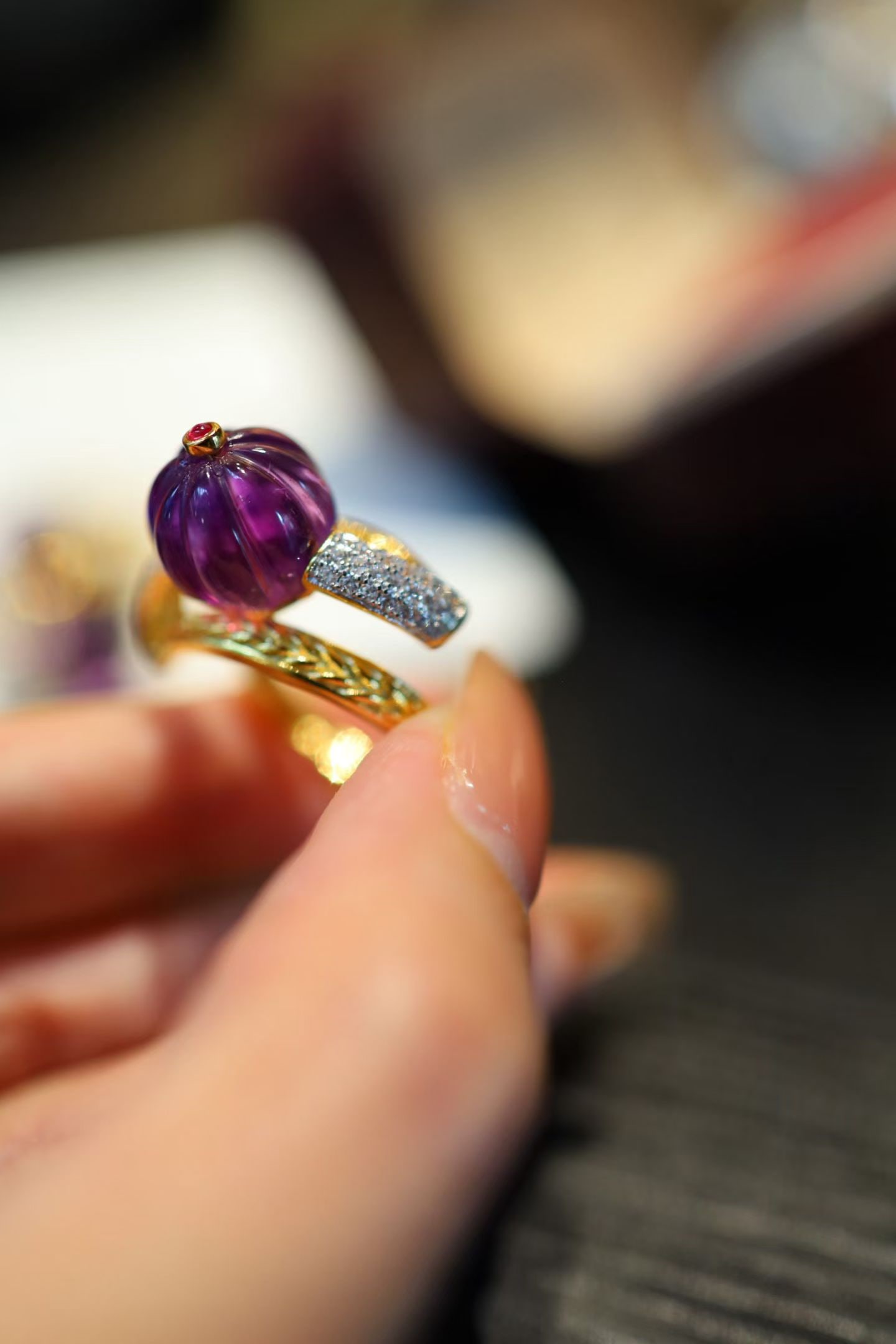 Natural Amethyst Ring - 2