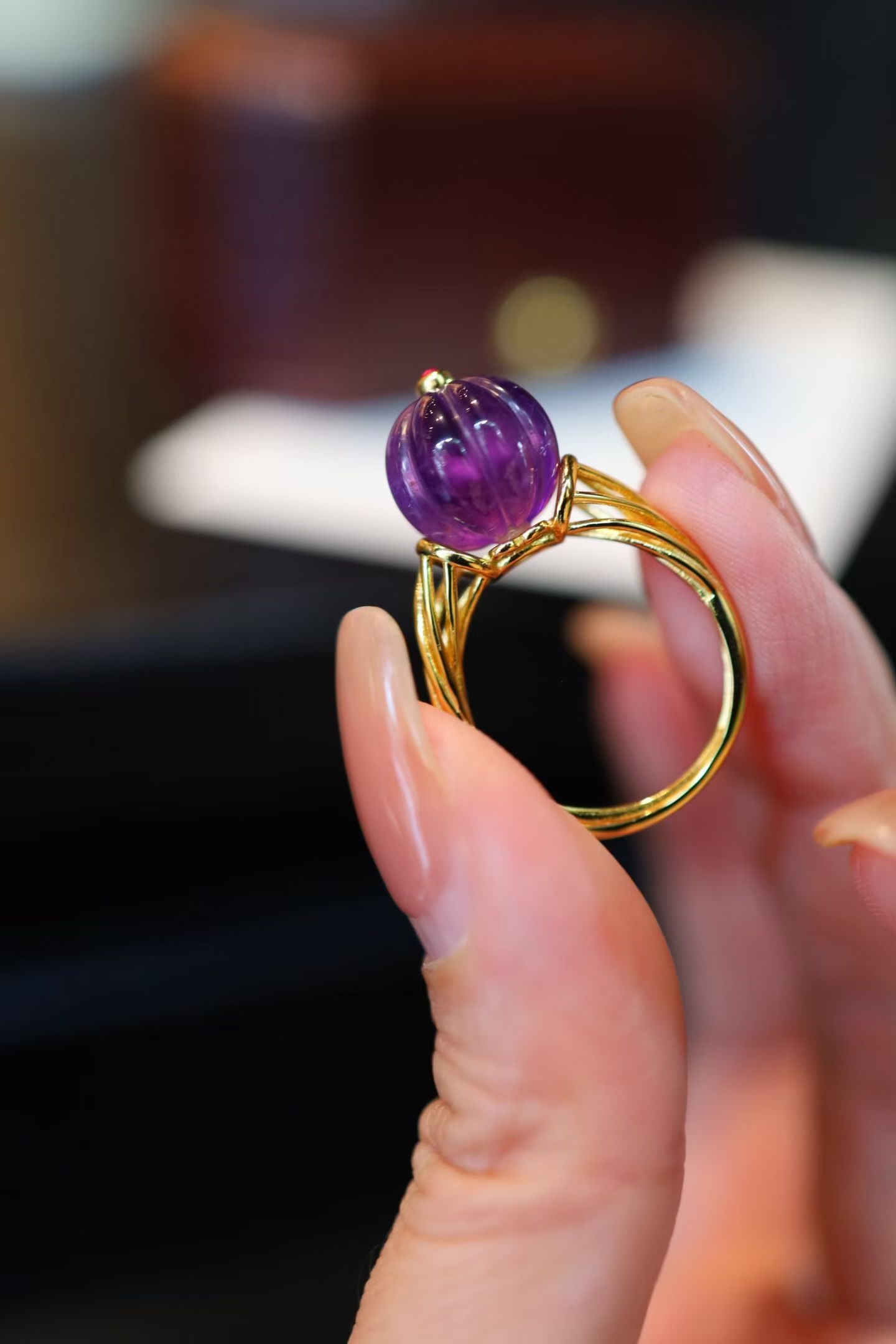 Natural Amethyst Ring - 4