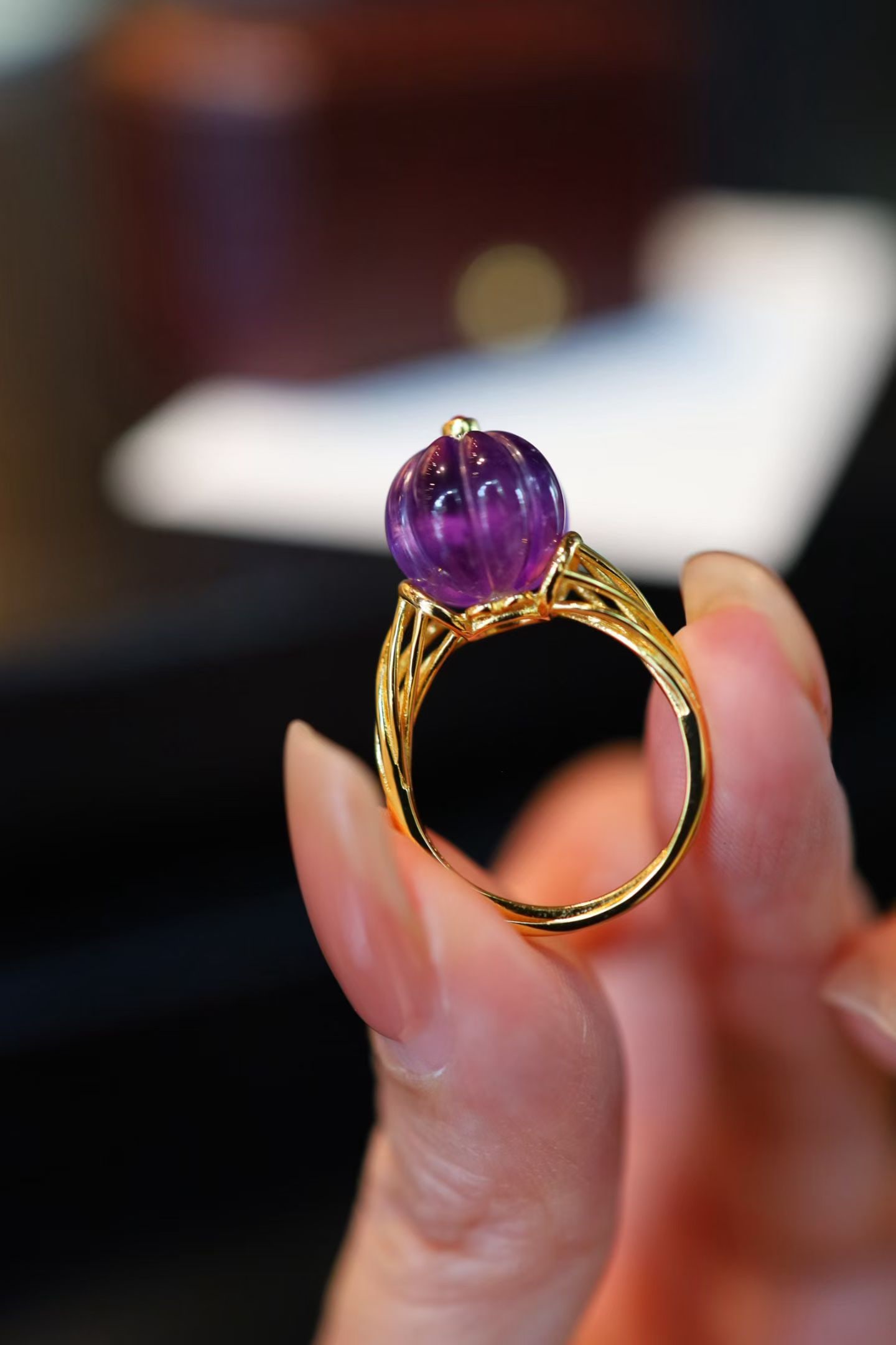 Natural Amethyst Ring - 5